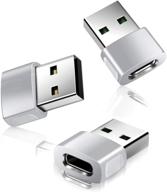 🔌 адаптер usb type-c female к usb male 3 шт. для iphone 13 12 11 pro max se 2020, airpods, ipad 8 9 air 4 4th mini 6 6th, samsung galaxy note 10 20 21 s20 s21 a72 - цинковый сплав usbc к usb переходник для зарядки логотип