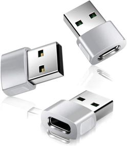 img 4 attached to 🔌 Адаптер USB Type-C Female к USB Male 3 шт. для iPhone 13 12 11 Pro Max SE 2020, Airpods, iPad 8 9 Air 4 4th Mini 6 6th, Samsung Galaxy Note 10 20 21 S20 S21 A72 - Цинковый сплав USBC к USB переходник для зарядки