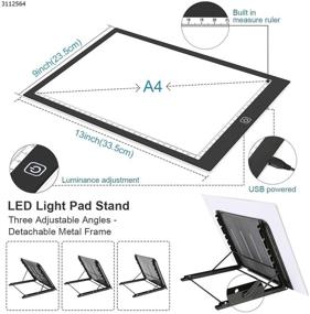 img 3 attached to 🔍 Световая плитка GZMWON A4: высокий уровень яркости, инструмент для отслеживания алмазной живописи с подставкой, роликом и USB кабелем питания