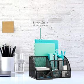 img 3 attached to 🗄️ Mindspace Mesh Collection Office Desk Organizer with 6 Compartments + Drawer - Black: Maximizing Efficiency and Decluttering Your Workspace
