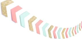 img 4 attached to 🎯 Coral Mint Glitter Gold Arrow Banner: Perfect Décor for Tribal Party, Gender Reveal, Graduation, and Christmas Celebrations – 42pcs Garland