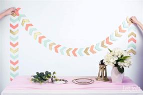 img 3 attached to 🎯 Coral Mint Glitter Gold Arrow Banner: Perfect Décor for Tribal Party, Gender Reveal, Graduation, and Christmas Celebrations – 42pcs Garland