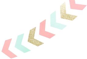 img 1 attached to 🎯 Coral Mint Glitter Gold Arrow Banner: Perfect Décor for Tribal Party, Gender Reveal, Graduation, and Christmas Celebrations – 42pcs Garland