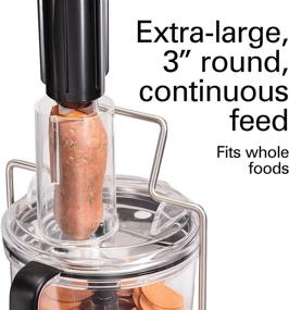 img 2 attached to 🌀 Hamilton Beach Professional Stack & Snap Spiralizing Food Processor: Versatile 3" Round Feed Chute, 12 Cups Capacity, Stainless Steel