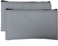 🧳 2 pack of travel zipper bags - small compact portable gray zippered cloth pouches, dimensions: 11 x 6 inches, by cardinal bag supplies cw logo