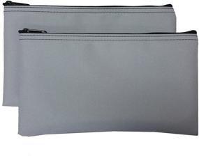 img 2 attached to 🧳 2 Pack of Travel Zipper Bags - Small Compact Portable Gray Zippered Cloth Pouches, Dimensions: 11 x 6 inches, by Cardinal Bag Supplies CW