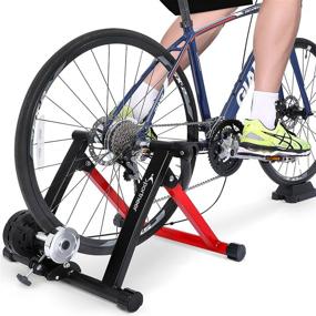 img 4 attached to 🚴 Sportneer Steel Bicycle Trainer Stand - Magnetic Exercise Stand with Noise Reduction Wheel