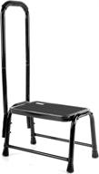 🪜 leekpai step stool with handle for seniors & adults, heavy duty 330 lbs. capacity, elderly stepping stool, attractive black kitchen stool logo