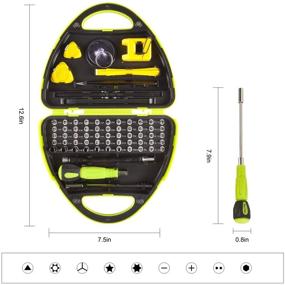 img 3 attached to 🔧 Профессиональный набор мультитулов с прецизионной отверткой 67-в-1: идеально подходит для ремонта компьютеров, iPhone, Xbox, часов и камер - магнитайзер, съемник, треугольный наклон, толщиномер, пинцет включены.