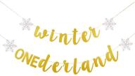 sparkling winter onederland banner: celebrate with golden glitter - 1st birthday & holiday party decorations логотип