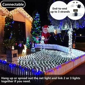 img 2 attached to Enhance Your Christmas Décor with 9.8X6.6ft Outdoor Net Lights - 200 LED Mesh Lights, 8 Modes, Waterproof & Remote Controlled (Cool White)