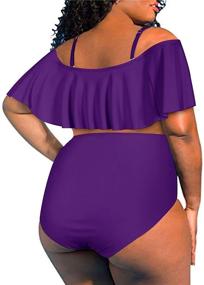 img 3 attached to 👙 Ruffled Shoulder Women's Swimsuit from BeachQueen - Women's Clothing in Swimsuits & Cover Ups