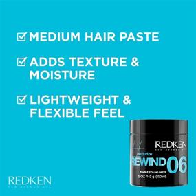 img 1 attached to Redken Rewind 06 Styling Paste for All Hair Types, Lightweight Texture & Moisture, Medium Hold, 5 oz