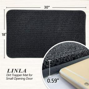img 1 attached to 🚪 Super Absorbent Indoor Doormat - LINLA Mud Mat with Machine Washable Non-Slip Rubber Backing - Clean Mat for Front Door, Traps Dirt and Scraper for Shoes - 18x30 Inches, Dark Gray