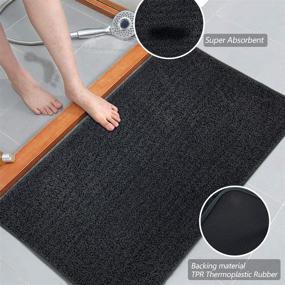 img 2 attached to 🚪 Super Absorbent Indoor Doormat - LINLA Mud Mat with Machine Washable Non-Slip Rubber Backing - Clean Mat for Front Door, Traps Dirt and Scraper for Shoes - 18x30 Inches, Dark Gray