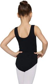 img 1 attached to MdnMd Girls' Sleeveless Tank Leotard with Stylish Mesh Cross-Front Design