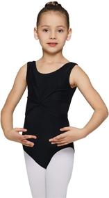 img 2 attached to MdnMd Girls' Sleeveless Tank Leotard with Stylish Mesh Cross-Front Design