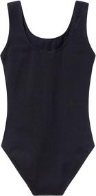 img 3 attached to MdnMd Girls' Sleeveless Tank Leotard with Stylish Mesh Cross-Front Design