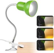 💡 versatile and portable 360° rotation clip on desk lamp - green логотип