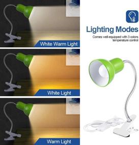 img 1 attached to 💡 Versatile and Portable 360° Rotation Clip on Desk Lamp - Green