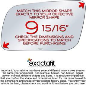 img 3 attached to 🚘 Premium Exactafit 8711L Driver Side Mirror Glass Replacement Compatible With Cadillac Escalade Chevy GMC C K 1500 2500 3500 Suburban Tahoe Yukon - 9-15/16 Inch Diagonal - Includes Adhesives