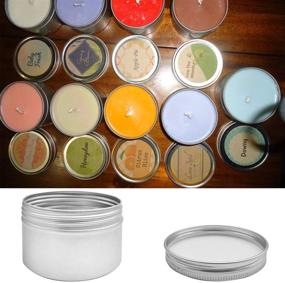 img 2 attached to Premium 12pcs 4oz/120ml Metal Candle Tins: Aluminum Tin Cans for Candle Making, Storage & DIY Crafts