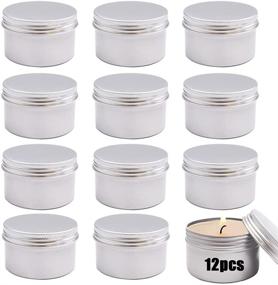 img 4 attached to Premium 12pcs 4oz/120ml Metal Candle Tins: Aluminum Tin Cans for Candle Making, Storage & DIY Crafts