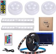 🔦 convenient led lighting bundle: remote-controlled puck lights, motion sensor closet lights, and tv led backlight – eco-friendly box логотип