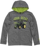 👕 john deere youth boy fleece zip front hoody – poly blend logo