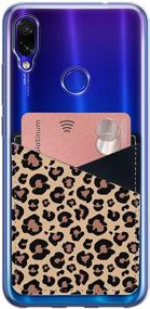 img 4 attached to 📱 Leopard Skin PU Leather Stick-On Card Holder Sleeve for Samsung Galaxy, iPhone, and More Smartphones - 3M Adhesive Sticker Wallet for ID Cards