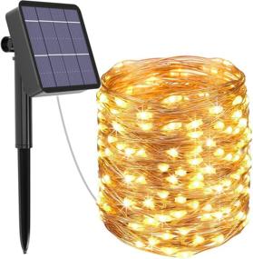 img 4 attached to 🌞 Solar Fairy Lights Outdoor, Kolpop 78.7FT 240LED Solar String Lights Waterproof 8 Modes Copper Wire Solar Powered Lights for Garden Patio Gate Yard Party Wedding Camping (Warm White)