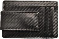 genuine leather carbon pocket wallet: stylish men's accessories logo