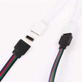 img 2 attached to 🔌 10 Pack of 4 Pin RGB Connector Cable for 5050 3528 RGB LED Light Strip