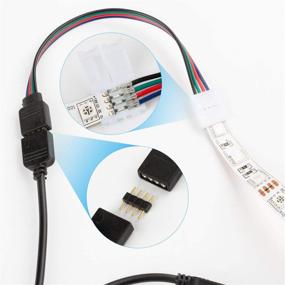img 1 attached to 🔌 10 Pack of 4 Pin RGB Connector Cable for 5050 3528 RGB LED Light Strip