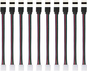 img 4 attached to 🔌 10 Pack of 4 Pin RGB Connector Cable for 5050 3528 RGB LED Light Strip