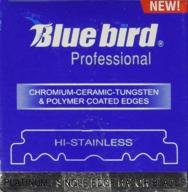 bluebird single blades barbers hi stainless logo