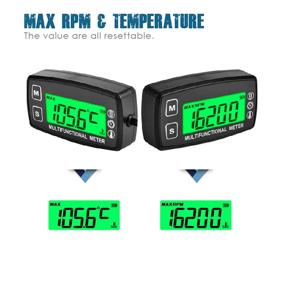 Runleader Digital Engine Temperature Gauge,Real-time RPM Display,Alert  Temperature&RPM,Working Hours Tracking for Lawn Mower Generator Dirtbike  Marine