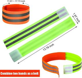 img 3 attached to 🌙 Set of 16 Reflective Bands for Wrist, Arm, Ankle, Leg: High Visibility Gear Tape Straps for Night Walking, Cycling, and Running