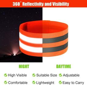 img 2 attached to 🌙 Set of 16 Reflective Bands for Wrist, Arm, Ankle, Leg: High Visibility Gear Tape Straps for Night Walking, Cycling, and Running