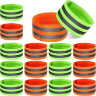 🌙 set of 16 reflective bands for wrist, arm, ankle, leg: high visibility gear tape straps for night walking, cycling, and running logo