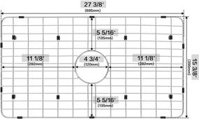 img 2 attached to 🧽 Monsinta Kitchen Sink Grate and Protectors, Single Sink Bowl Bottom Grid, 27 3/8&#34; x 15 3/8&#34; Sink Grid with Center Hole, Sink Protector for Kitchen Sink