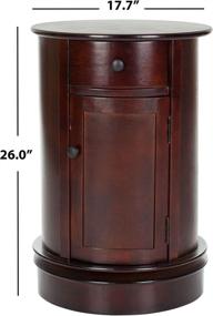 img 1 attached to 🔴 Safavieh American Homes Collection Dark Cherry Oval Swivel Storage End Table - Tabitha