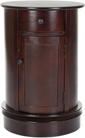 img 3 attached to 🔴 Safavieh American Homes Collection Dark Cherry Oval Swivel Storage End Table - Tabitha