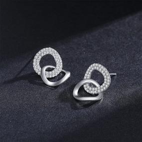 img 3 attached to SBLING Platinum Plated Cubic Zirconia Earrings Girls' Jewelry and Earrings