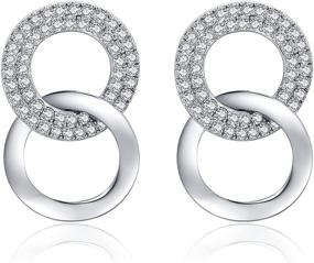 img 4 attached to SBLING Platinum Plated Cubic Zirconia Earrings Girls' Jewelry and Earrings