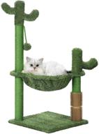 🌵 dreamsoule cactus cat tree: cat activity tree with hammock, carpet scratching post, back scratcher, interactive ball, climbing stand for indoor kittens logo