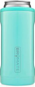 img 4 attached to 🔍 Enhanced SEO: BrüMate Hopsulator Slim Aqua Stainless Steel Can Cooler for 12 Oz Slim Cans