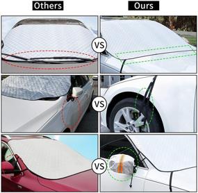 img 1 attached to Ultimate Car Windshield Snow Cover Ice Cover: Rainproof, 4-Layer Protection, Mirror 🚗 Covers, Snow/Ice/UV Protector - Large Thickened Winter Snow Windshield Cover for Most Cars