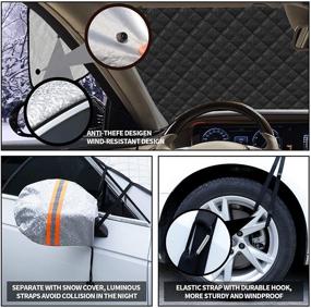 img 2 attached to Ultimate Car Windshield Snow Cover Ice Cover: Rainproof, 4-Layer Protection, Mirror 🚗 Covers, Snow/Ice/UV Protector - Large Thickened Winter Snow Windshield Cover for Most Cars