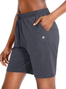 img 2 attached to 🩳 Women's Bermuda Shorts - G Gradual Jersey Shorts with Deep Pockets, 7" Long - Lounge, Walk, and Athletic Shorts for Women